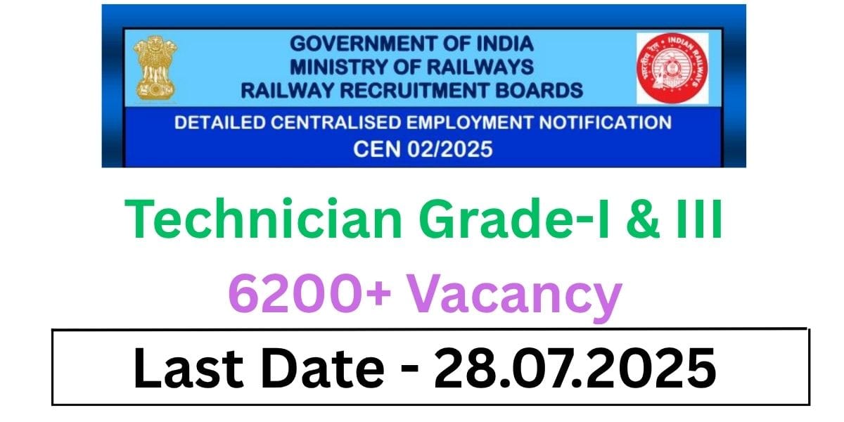 RRB Technician Recruitment 2025 Check Right Now 6238 Post and Apply Online